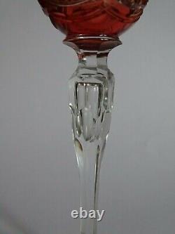 Vintage Roemer Wine Glass Crystal Style Val Saint Lambert Design Orange