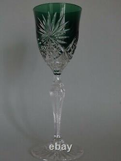 Vintage Roemer Wine Glass Crystal Val St Lambert Moselle Green