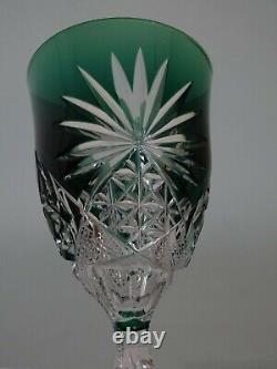 Vintage Roemer Wine Glass Crystal Val St Lambert Moselle Green