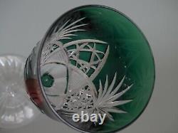 Vintage Roemer Wine Glass Crystal Val St Lambert Moselle Green