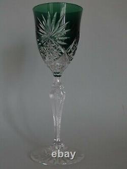 Vintage Roemer Wine Glass Crystal Val St Lambert Moselle Green