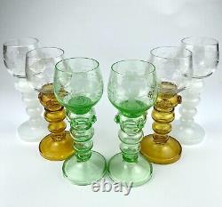Vintage Roemer Wine Glasses Set of 6 Multicolor Stemware