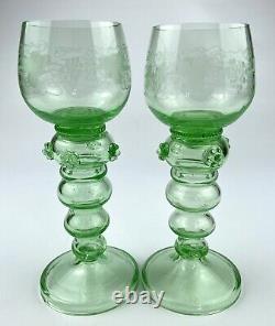 Vintage Roemer Wine Glasses Set of 6 Multicolor Stemware