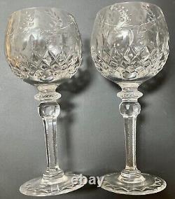 Vintage Rogaska Gallia Wine Hock Glasses. Set Of Two