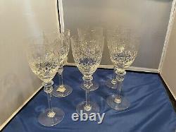 Vintage Rogaska Queen Cut Crystal Gallia Water Wine Glasses Set Of 6
