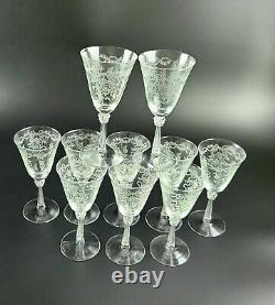 Vintage Romance by Fostoria Claret Wine Glasses Set of 10