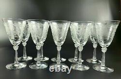 Vintage Romance by Fostoria Claret Wine Glasses Set of 10