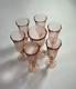 Vintage Rosaline Pink Swirl Champagne Flute France Set of 6 Plus Wine Glass