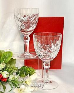 Vintage Royal Brierley Braemar Tall Stem Claret Wine Glasses Cut Glass Set of 8