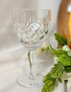Vintage Royal Brierley Braemar Tall Stem Claret Wine Glasses Cut Glass Set of 8