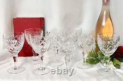 Vintage Royal Brierley Braemar Tall Stem Claret Wine Glasses Cut Glass Set of 8