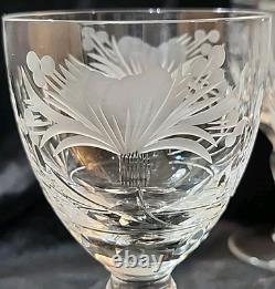 Vintage Royal Brierley Honeysuckle Wine/Sherry Glasses-Set of 6 5.5 Tall EC