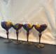 Vintage Royal Danube Mouth Blown Hand Painted Crystal Glasses (Romania) Set of 4