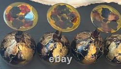 Vintage Royal Danube Mouth Blown Hand Painted Crystal Glasses (Romania) Set of 4