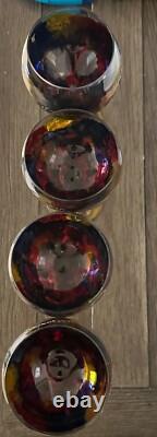 Vintage Royal Danube Mouth Blown Hand Painted Crystal Glasses (Romania) Set of 4
