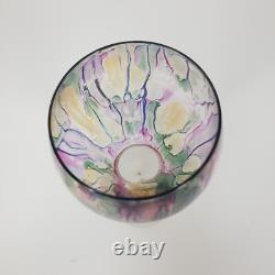 Vintage Rueven Art Nouveau Art Glass Decanter with2 Matching Tall Wine Glasses
