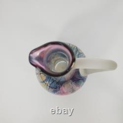 Vintage Rueven Art Nouveau Art Glass Decanter with2 Matching Tall Wine Glasses
