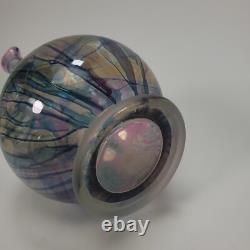 Vintage Rueven Art Nouveau Art Glass Decanter with2 Matching Tall Wine Glasses