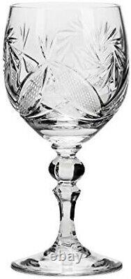 Vintage Russian Cut Crystal Classic Red Wine Glasses on a Stem 11 Pieces 6