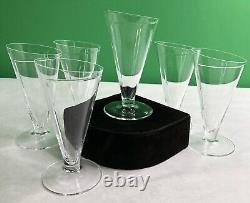 Vintage SET 6 Carlo Moretti CARTOCCIO WINE GLASSES Murano Crystal MCM Clear 5.5