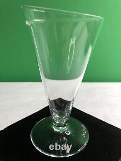 Vintage SET 6 Carlo Moretti CARTOCCIO WINE GLASSES Murano Crystal MCM Clear 5.5