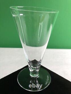 Vintage SET 6 Carlo Moretti CARTOCCIO WINE GLASSES Murano Crystal MCM Clear 5.5
