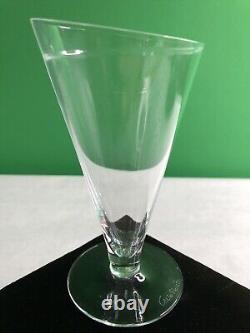 Vintage SET 6 Carlo Moretti CARTOCCIO WINE GLASSES Murano Crystal MCM Clear 5.5