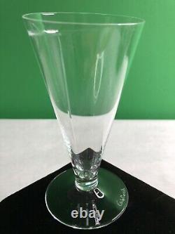 Vintage SET 6 Carlo Moretti CARTOCCIO WINE GLASSES Murano Crystal MCM Clear 5.5