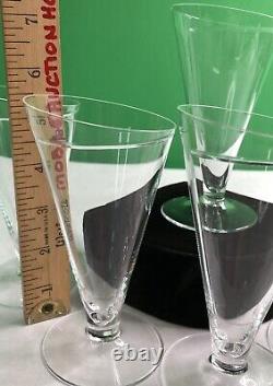 Vintage SET 6 Carlo Moretti CARTOCCIO WINE GLASSES Murano Crystal MCM Clear 5.5