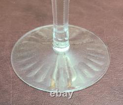 Vintage SET of 4 Bohemian Glass AMBER Cut-To-Clear WINE GLASSES-8 1/2