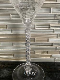 Vintage STEUBEN NOYON Engraved Wine Goblet #6126, 10 Tall