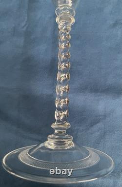 Vintage STEUBEN NOYON Engraved Wine Goblet #6126, 10 Tall