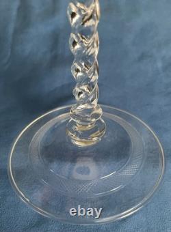 Vintage STEUBEN NOYON Engraved Wine Goblet #6126, 10 Tall