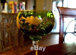 Vintage ST. LOUIS French Crystal Massenet Gold Encrusted Chartreuse Hock Wine