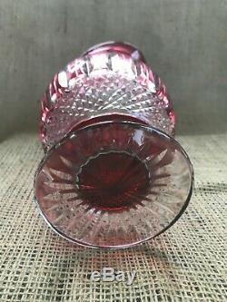 Vintage Saint Louis French Crystal Glass Water Wine Pitcher Tommy Ruby Red