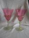 Vintage Salviati Venetian Blown Glass Cranberry Wine/Water Glass Used Set Of 2