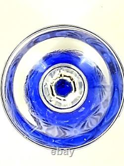 Vintage Sapphire Blue Wine Glasses by CRISTAL D'ARQUES-DURAND Stemmed Glassware