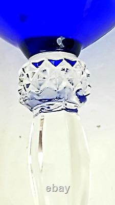 Vintage Sapphire Blue Wine Glasses by CRISTAL D'ARQUES-DURAND Stemmed Glassware
