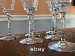 Vintage Seneca Wine Glasses 488-3 Cut Dots Flowers Set Of 6 Goblets