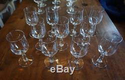 Vintage Set 11 Baccarat crystal red wine stems in the Longchamps pattern