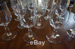 Vintage Set 11 Baccarat crystal red wine stems in the Longchamps pattern