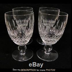 Vintage Set 4 Waterford Crystal 4-3/4 Claret Wine Glasses Colleen Pattern