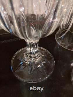 Vintage Set 5 Beautiful Cristal D'Arques Pompano Tulip Clear Glass Water Goblets