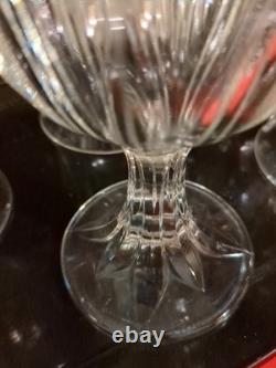 Vintage Set 5 Beautiful Cristal D'Arques Pompano Tulip Clear Glass Water Goblets