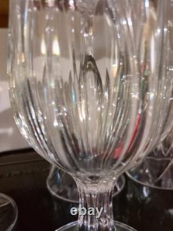 Vintage Set 5 Beautiful Cristal D'Arques Pompano Tulip Clear Glass Water Goblets