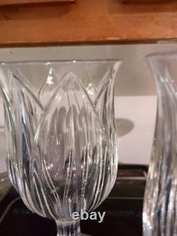 Vintage Set 5 Beautiful Cristal D'Arques Pompano Tulip Clear Glass Water Goblets