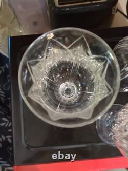 Vintage Set 5 Beautiful Cristal D'Arques Pompano Tulip Clear Glass Water Goblets