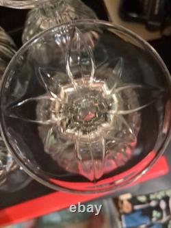 Vintage Set 5 Beautiful Cristal D'Arques Pompano Tulip Clear Glass Water Goblets