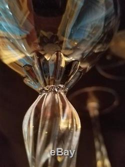 Vintage Set 6 Lenox Madison Platinum Rim Crystal Wine Glasses 7 5/8 Ex Cond