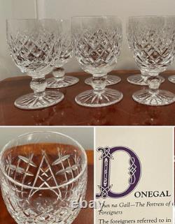Vintage Set 6 WATERFORD CRYSTAL Donegal 5.25 Water Goblets Wine Glasses IRELAND